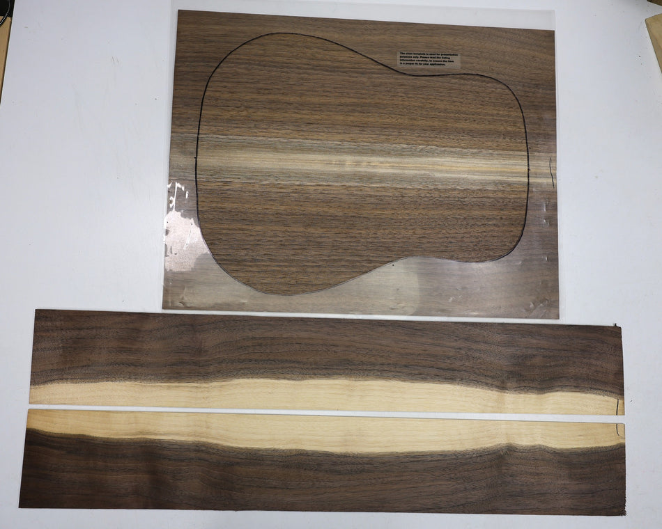 Back & Side set Walnut (Black), Dreadnought - Stock# 6-1836