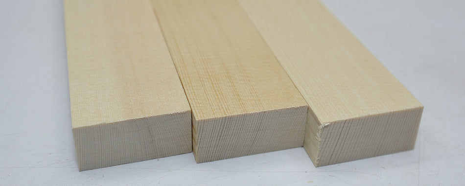 Engelmann Spruce Bracewood, 3 blocks 0.9" x 1.9" x 20" - Stock# 6-1847