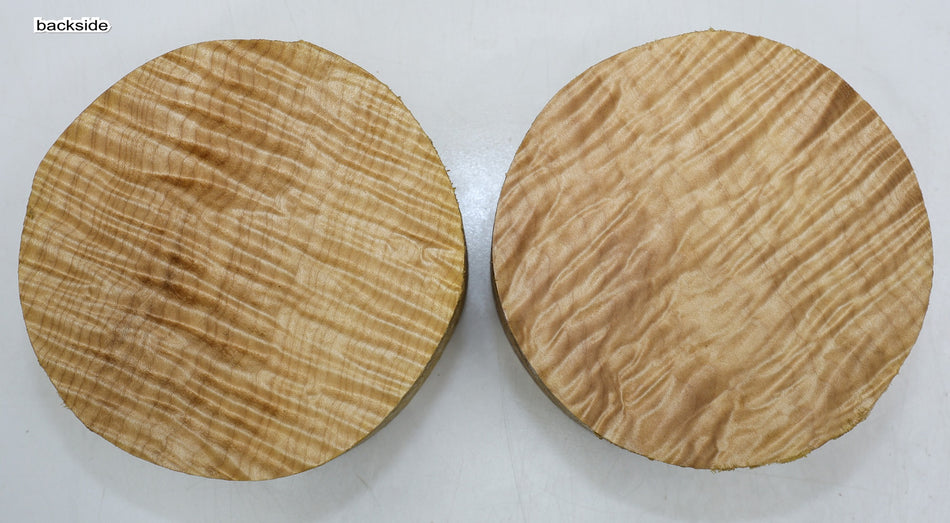 Maple Flame Rounds, 2 pieces 6" diameter x 2.5" (PREMIUM FIGURE) - Stock# 6-1881