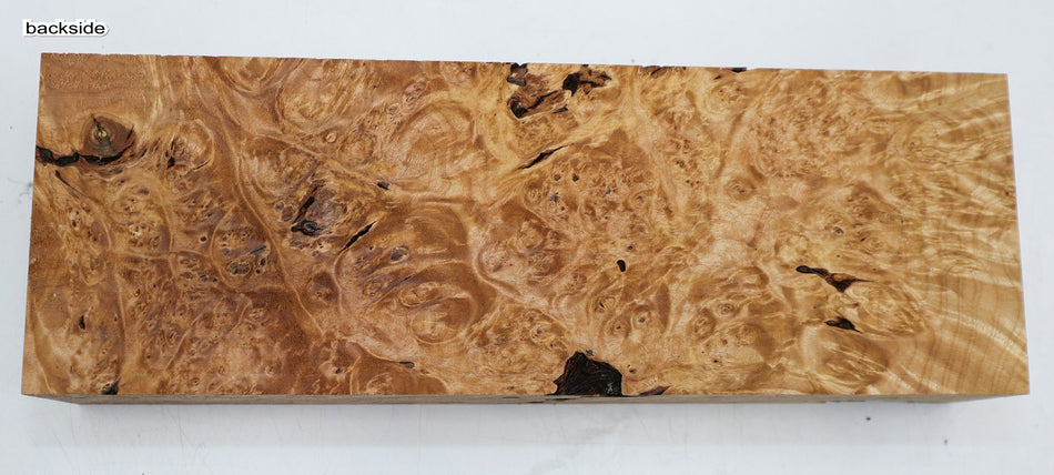 Maple Burl Block 12" x 4.2" x 2.3" (HIGH FIGURE) - Stock# 6-1932