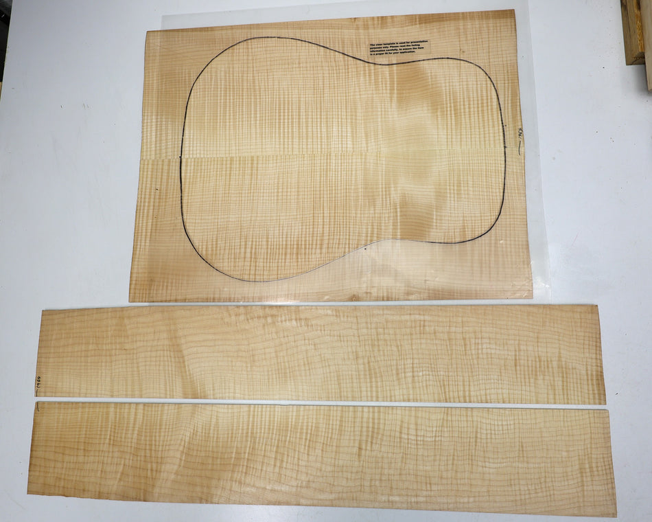 Back & Side set Maple Flame, Dreadnought (+GREAT FIGURE +3★) - Stock# 6-1964