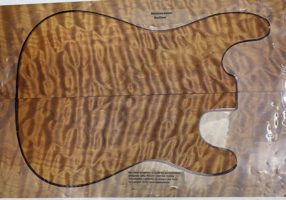 Torrefied Maple Quilt Guitar set, 0.26" thick (HIGH FIGURE 4★) - Stock# 6-1985