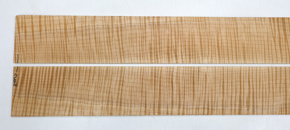 Maple Flame Fingerboards, 2 pieces, 22.5" long, unslotted (PREMIUM FIGURE) - Stock# 6-2003