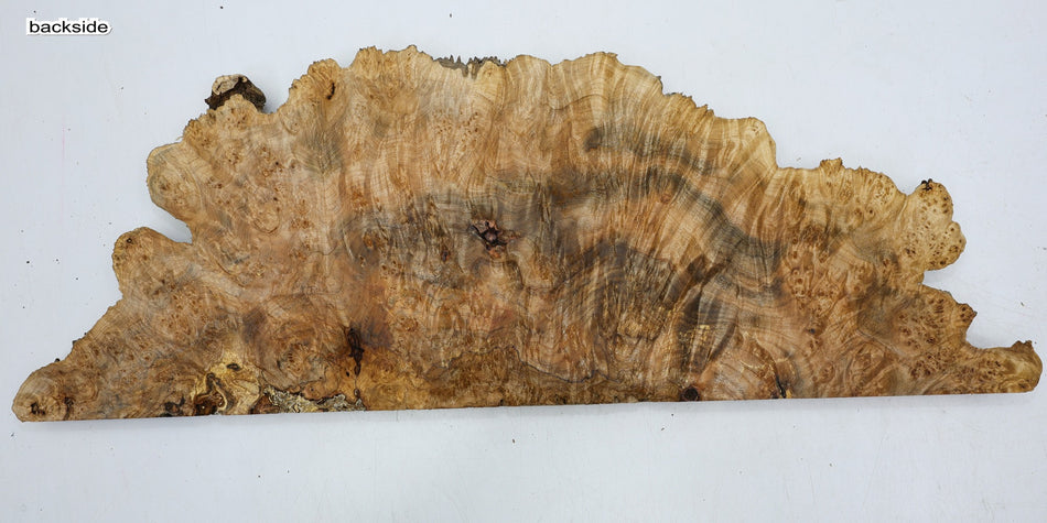 Maple Burl block 25" x 9" x 1.2" (HIGH FIGURE) - Stock# 6-2176