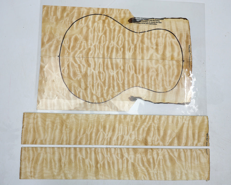 Back & Side set Maple Quilt Ukulele / Flat Mandolin (PREMIUM FIGURE) - Stock# 6-2277