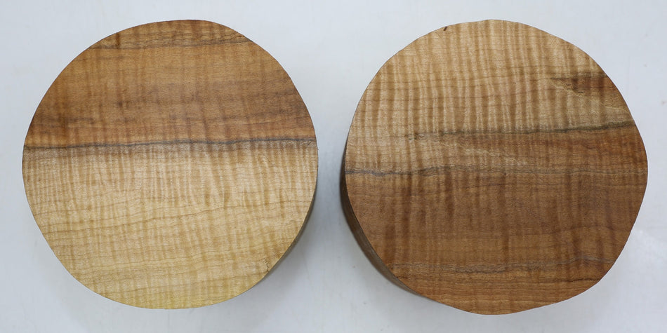 Maple Flame Rounds, 2 pieces 6" diameter x 3.5" (HIGH FIGURE) - Stock# 6-2375