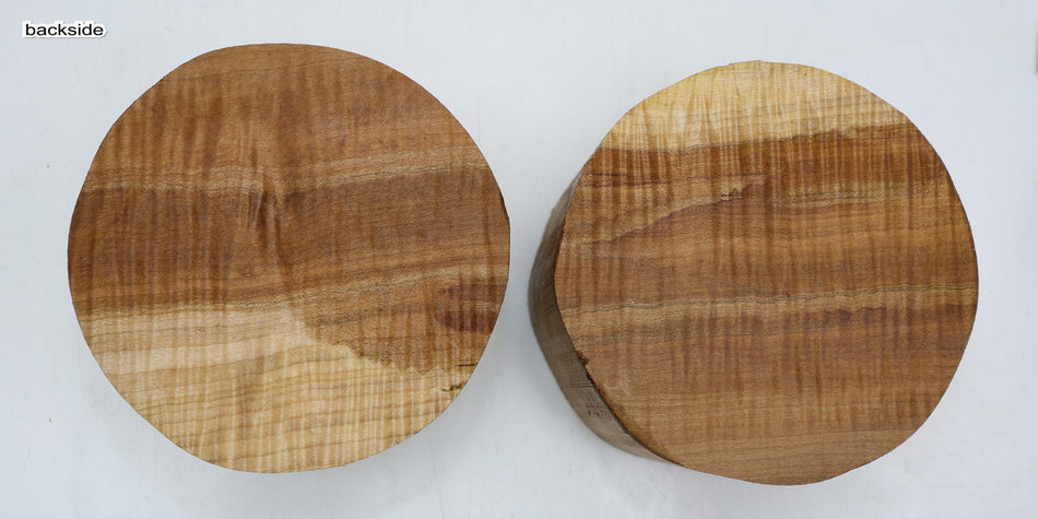 Maple Flame Rounds, 2 pieces 6" diameter x 3.5" (HIGH FIGURE) - Stock# 6-2375