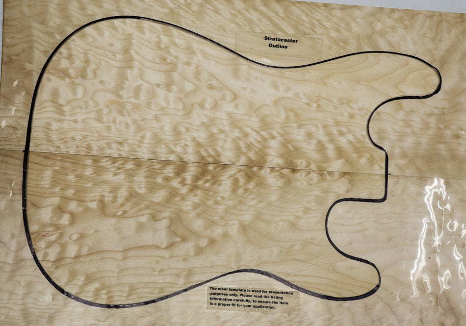 Maple Quilt Guitar set, 0.19" thick (Good Figure) - Stock# 6-2383