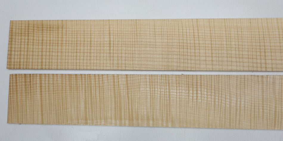 Maple Flame Fingerboards, 2 pieces, 21.5" long, unslotted (PREMIUM FIGURE) - Stock# 6-2389