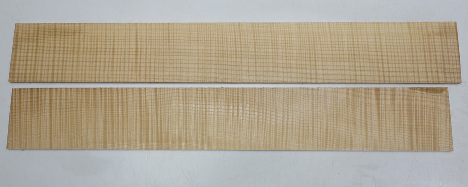 Maple Flame Fingerboards, 2 pieces, 21.5" long, unslotted (PREMIUM FIGURE) - Stock# 6-2389