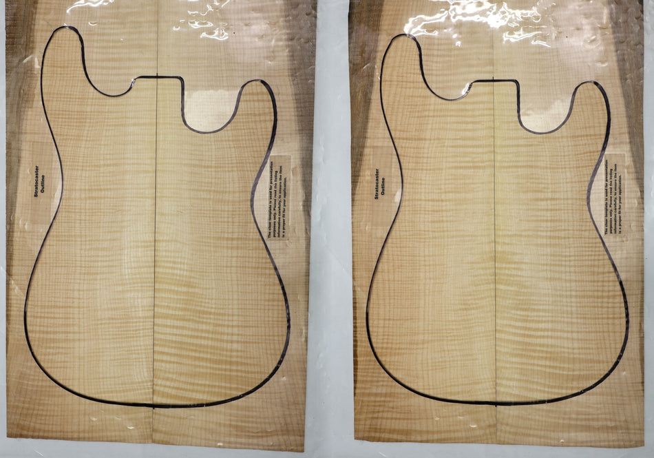 2 Matched Maple Flame Guitar sets, 0.23" thick (HIGH FIGURE) - Stock# 6-2409