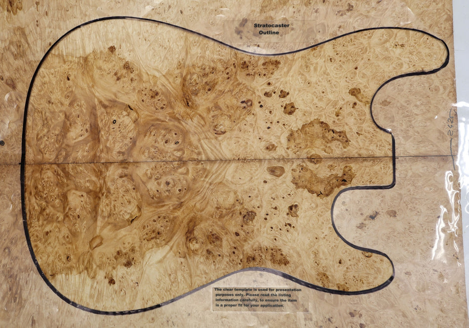 Maple Burl Guitar set, 0.29" thick (+HIGH FIGURE +4★) - Stock# 6-2425