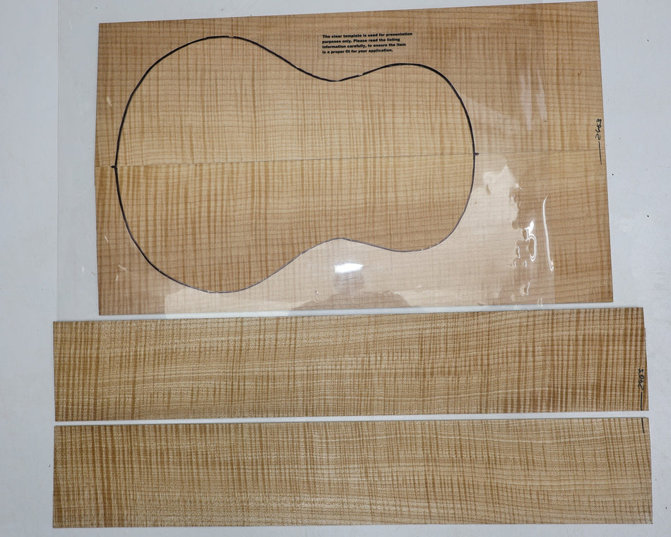 Back & Side set Maple Flame Ukulele / Flat Mandolin (HIGH FIGURE 4★) - Stock# 6-2463