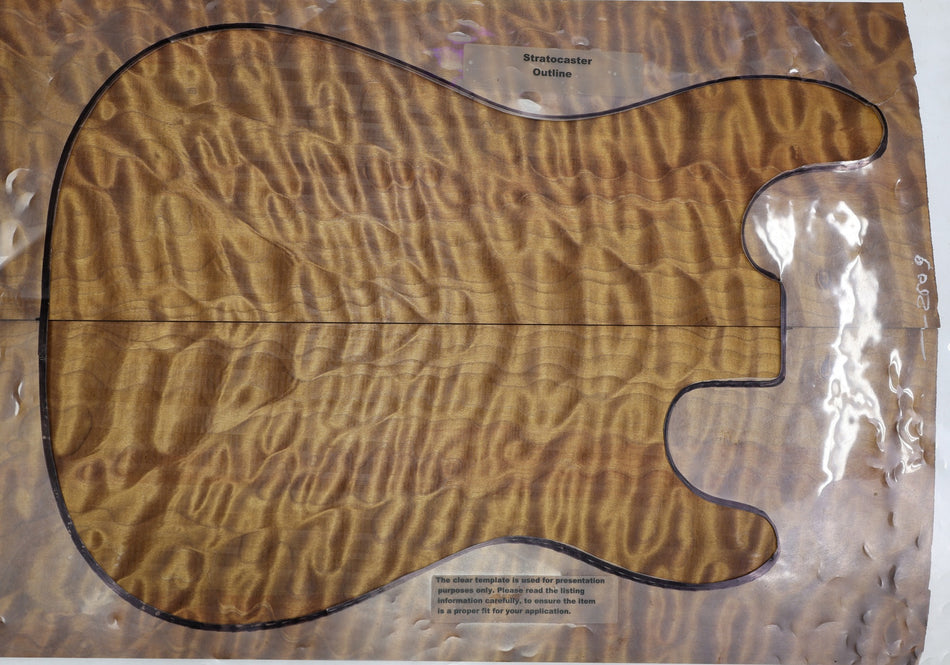 Torrefied Maple Quilt Guitar set, 0.25" thick (HIGH FIGURE 4★) - Stock# 6-2509