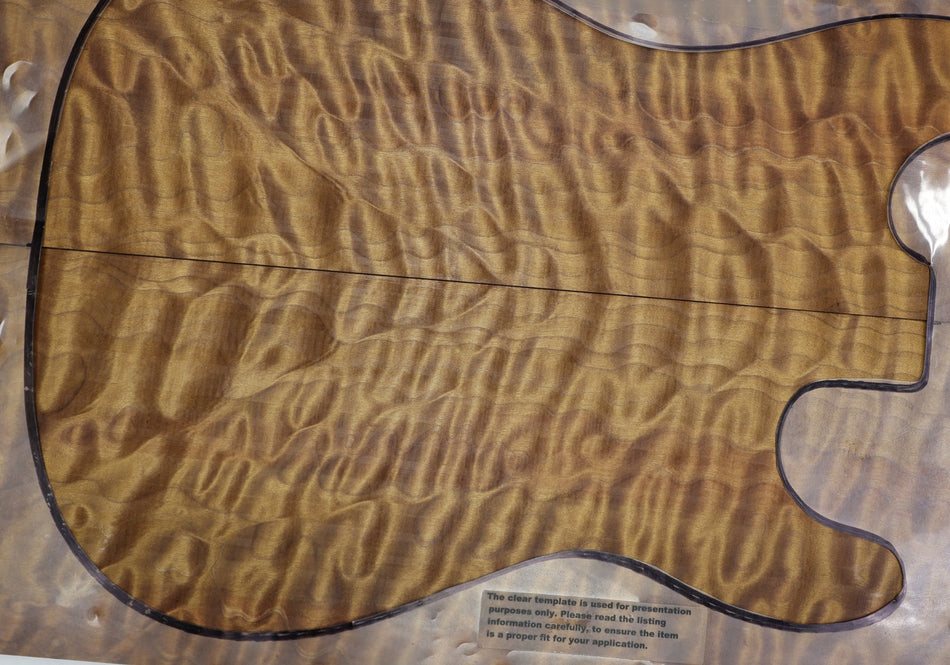 Torrefied Maple Quilt Guitar set, 0.25" thick (HIGH FIGURE 4★) - Stock# 6-2509