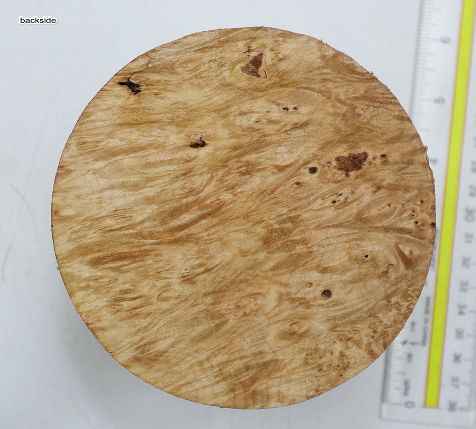 Maple Burl Round 5" diameter x 3.25" (PREMIUM FIGURE) - Stock# 6-2586