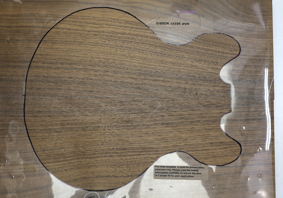 Walnut (Black) Small Body Archtop set, 1.82" thick (HIGH GRADE) - Stock# 6-2658