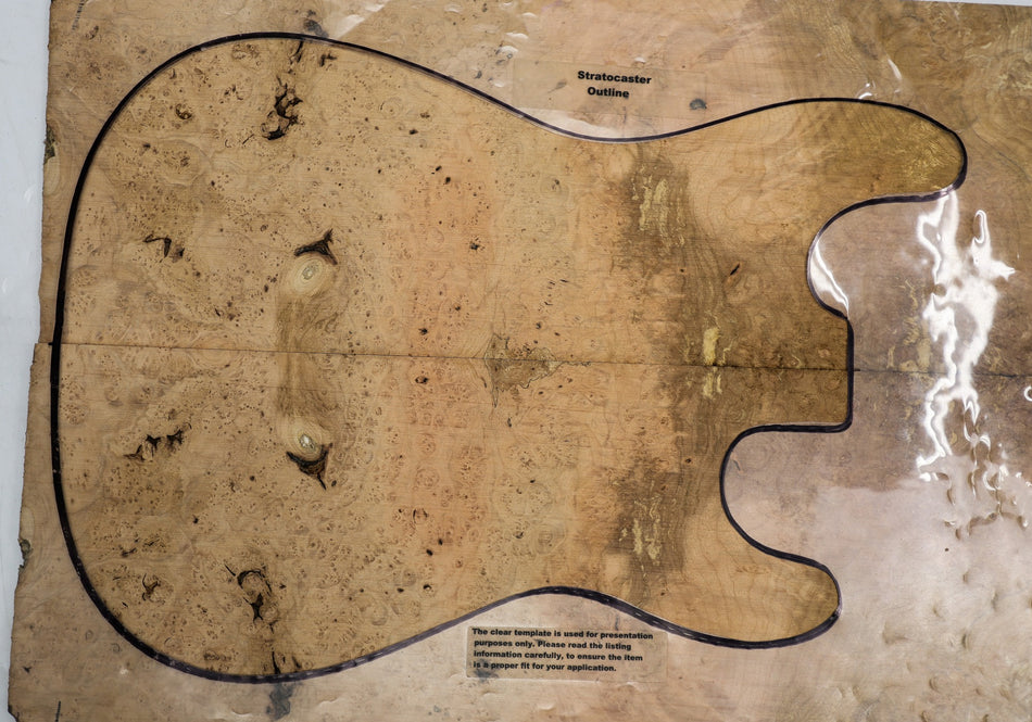 Maple Burl Guitar set, 0.24" thick (GREAT FIGURE, 2nd) - Stock# 6-2990