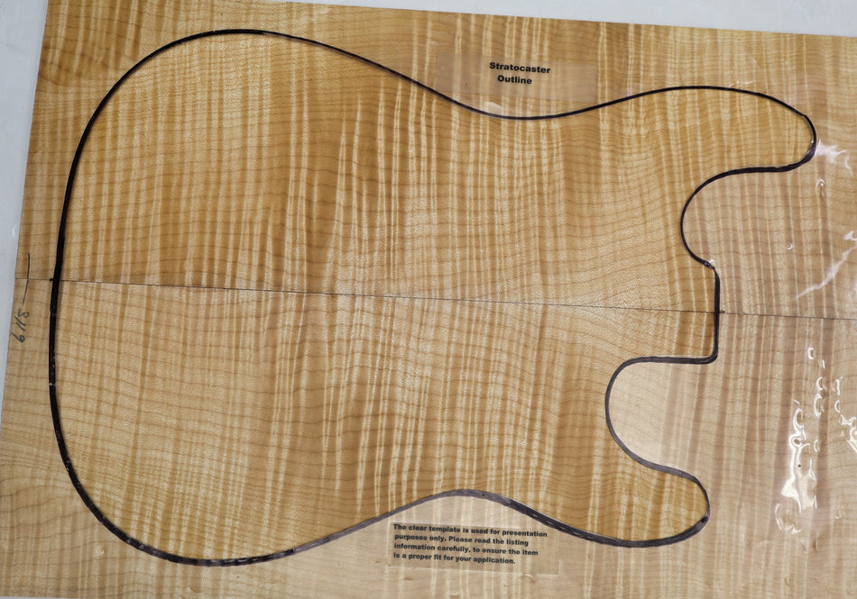 Maple Flame Guitar set, 0.28" thick (GREAT FIGURE +3★) - Stock# 6-3119