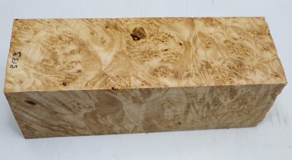Maple Burl Spindle 3" x 9" long (HIGH FIGURE) - Stock# 6-3133