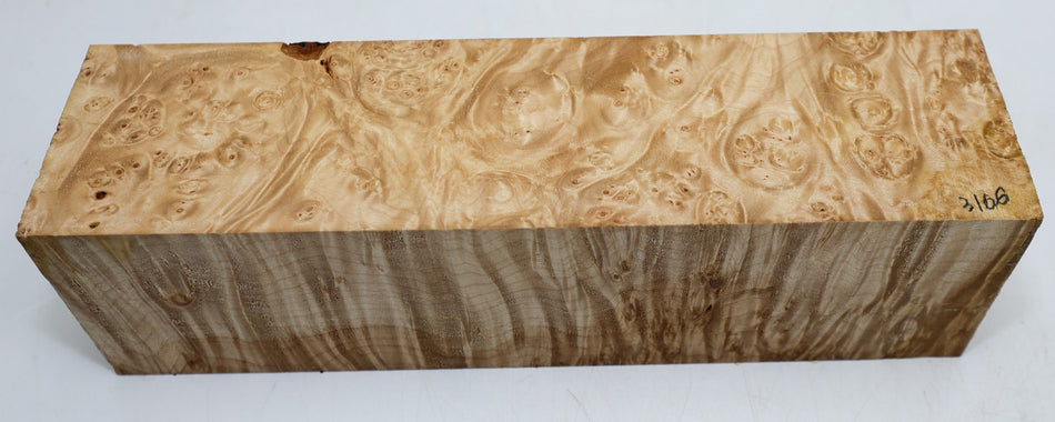 Maple Burl Spindle 3" x 11" long (HIGH FIGURE) - Stock# 6-3166