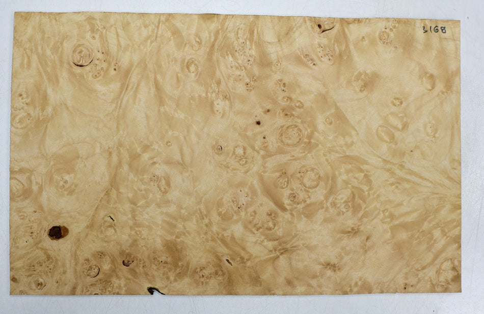 Maple Burl Block, 0.22" x 7.8" x 12.7" (HIGH FIGURE) - Stock# 6-3168