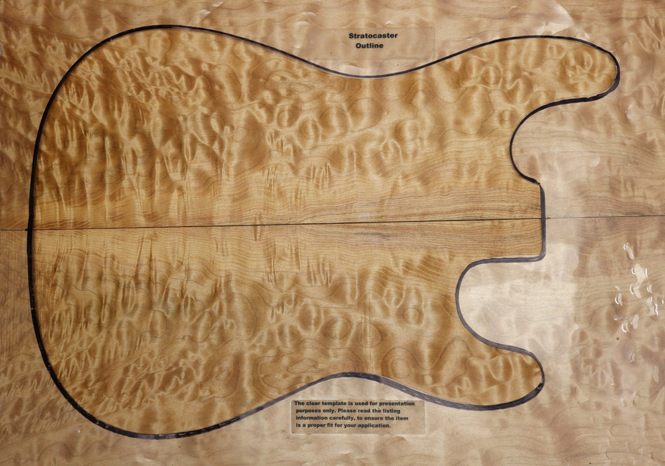 Maple Quilt Guitar set, 0.22" thick (GREAT FIGURE) - Stock# 6-3237