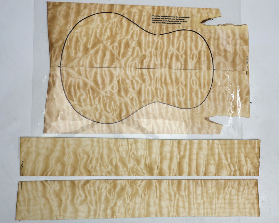 Back & Side set Maple Quilt Ukulele / Flat Mandolin (+HIGH FIGURE) - Stock# 6-3244