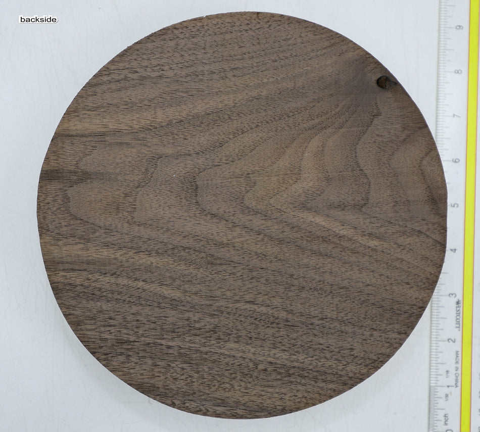 Walnut (Black) Round 8" diameter x 1.9" - Stock# 6-3320
