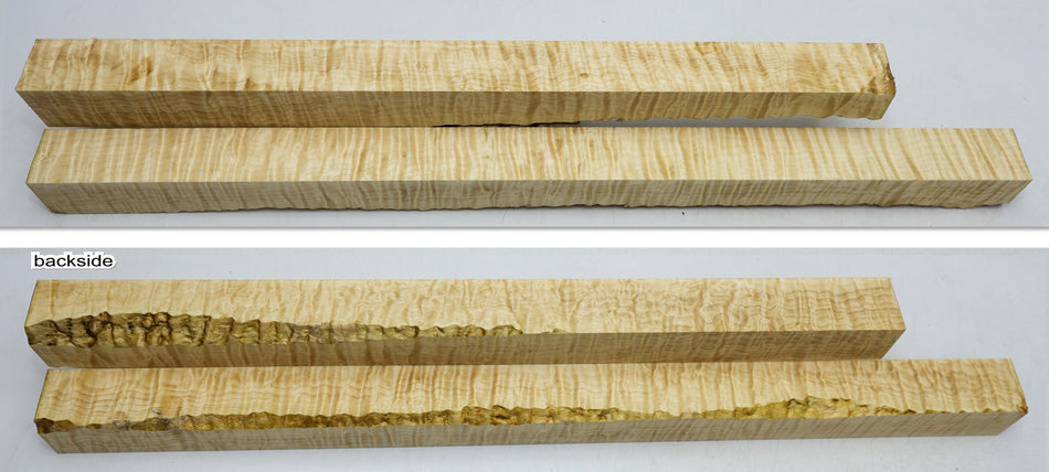 Maple Spindles Squares, 2 pieces 1.5" x 24" (PREMIUM FIGURE) - Stock# 6-3514