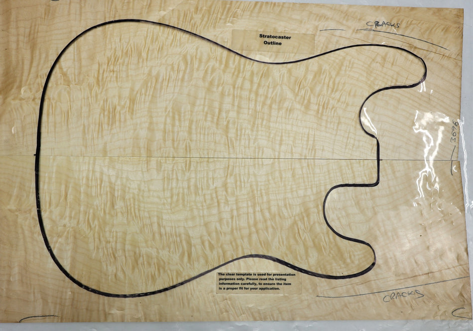 Maple Quilt Guitar set, 0.28" thick (+GREAT FIGURE) - Stock# 6-3696