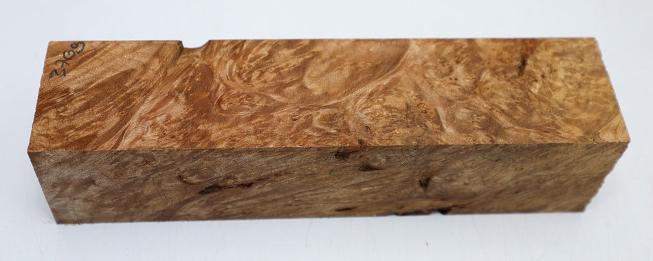 Maple Burl Spindle Square 2" x 8.5" long (HIGH FIGURE) - Stock# 6-3768