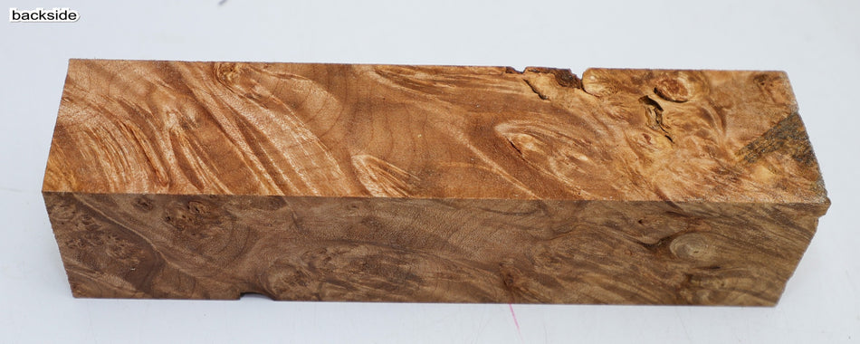 Maple Burl Spindle Square 2" x 8.5" long (HIGH FIGURE) - Stock# 6-3768