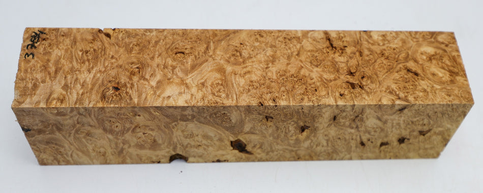 Maple Burl Spindle Square 2.7" x 12.2" long (HIGH FIGURE) - Stock# 6-3784