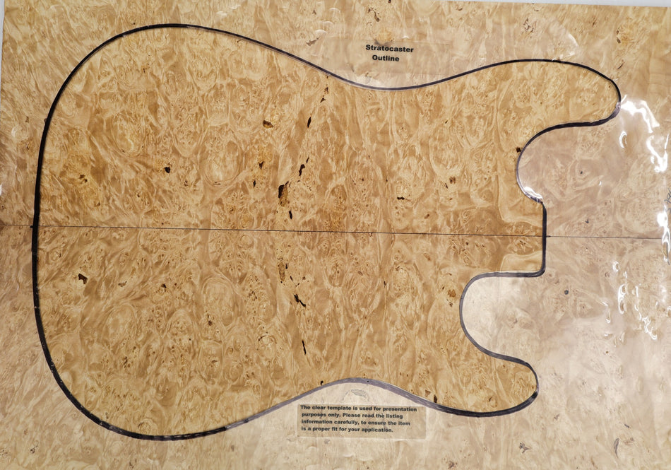 Maple Burl Guitar set, 0.29" thick (HIGH FIGURE) - Stock# 6-3794