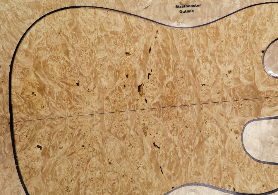Maple Burl Guitar set, 0.29" thick (HIGH FIGURE) - Stock# 6-3794