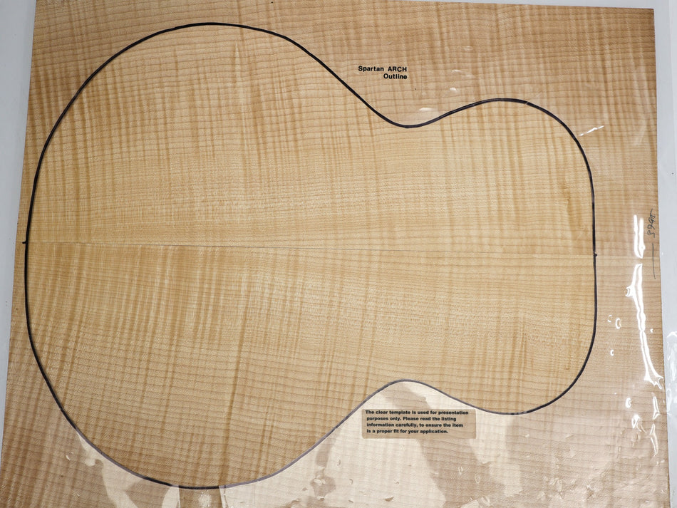 Maple Flame Archtop Guitar set, 0.88" thick (Great Figure) - Stock# 6-3795