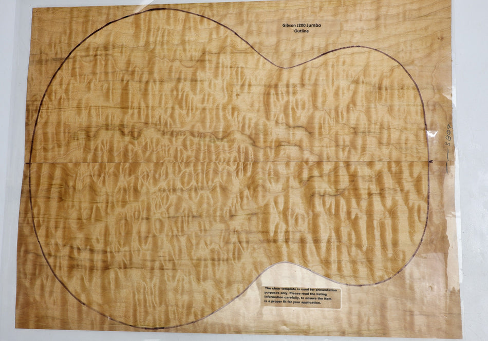 Maple Quilt Jumbo Drop Top, 0.29" thick (GREAT FIGURE) - Stock# 6-3809