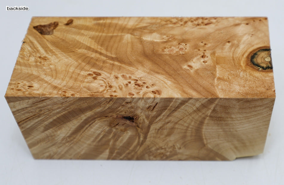 Maple Burl Spindle Square 2.7" x 6" long (GREAT FIGURE) - Stock# 6-3813