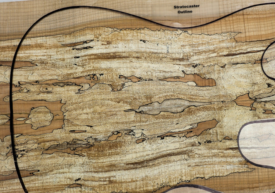 Spalted Maple Flame Guitar set, 0.32" thick (HIGH FIGURE) - Stock# 6-3819