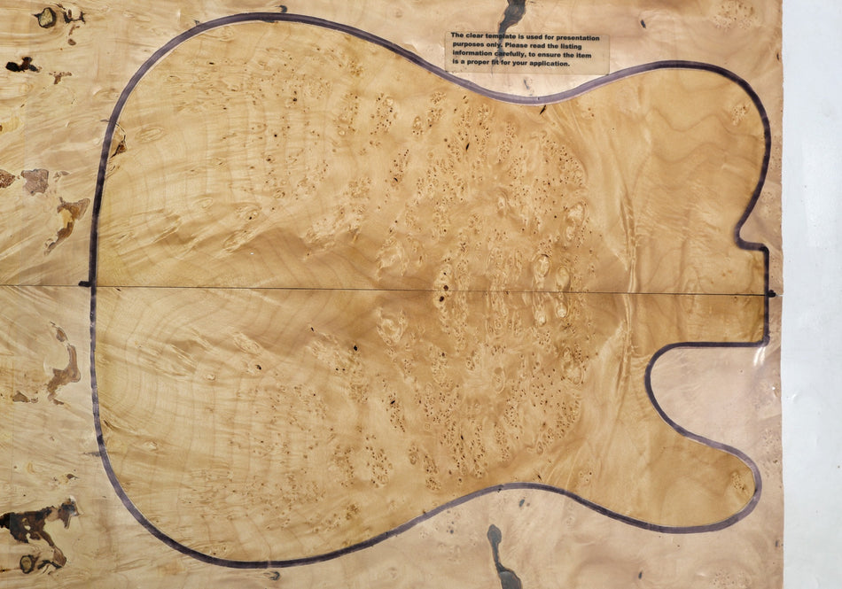 Maple Burl Guitar set, 0.26" thick (GREAT FIGURE, 2nd) - Stock# 6-3824