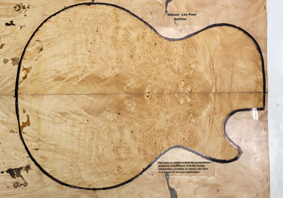 Maple Burl Guitar set, 0.26" thick (GREAT FIGURE, 2nd) - Stock# 6-3824