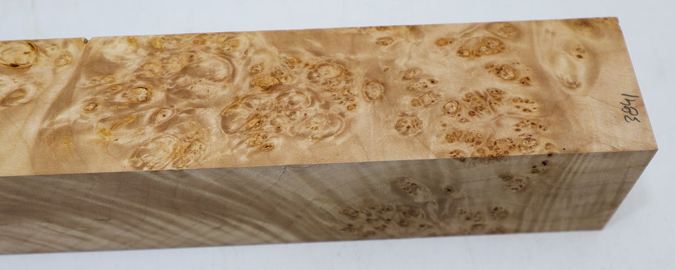 Maple Burl Spindle Square 2.85" x 13" long (GREAT FIGURE) - Stock# 6-3841