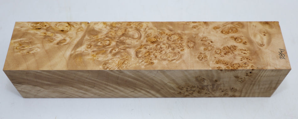 Maple Burl Spindle Square 2.85" x 13" long (GREAT FIGURE) - Stock# 6-3841