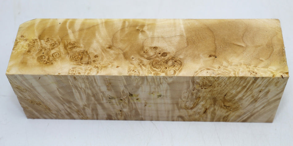 Maple Burl Spindle Square 2.75" x 9.5" long (GREAT FIGURE) - Stock# 6-3850