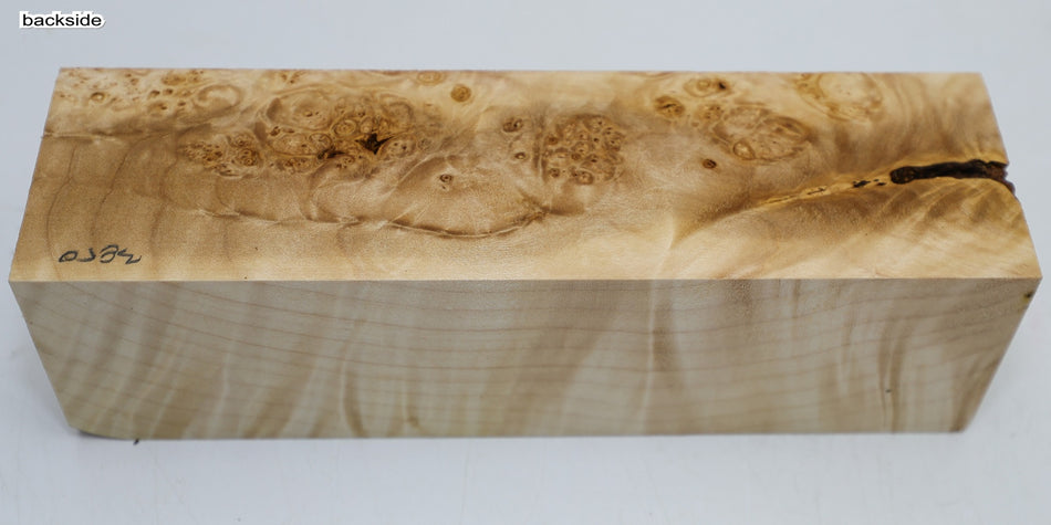 Maple Burl Spindle Square 2.75" x 9.5" long (GREAT FIGURE) - Stock# 6-3850