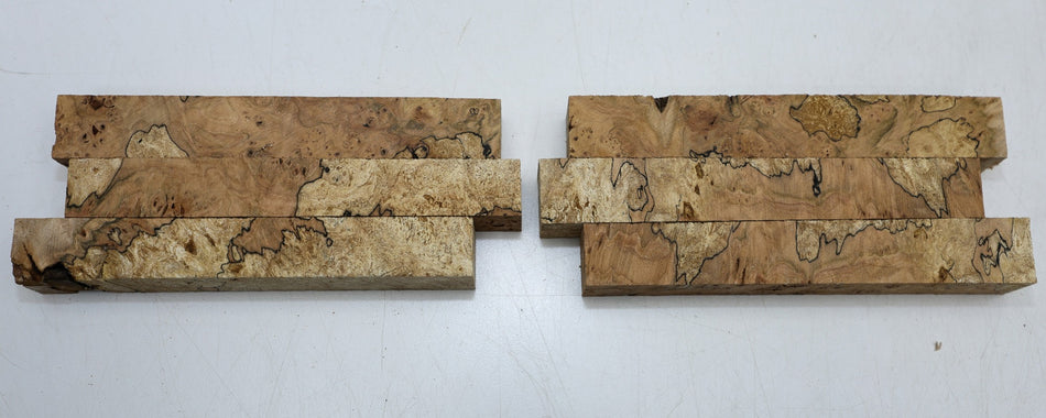 Spalted Maple Burl Pen Blanks, 6 pieces (GREAT FIGURE) - Stock# 6-3868