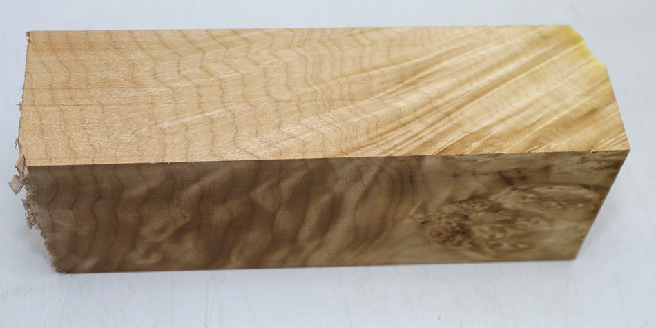 Maple Burl Spindle Square 2.7" x 9" long (GREAT FIGURE) - Stock# 6-3884