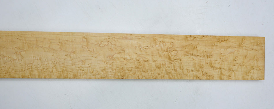 Rock Maple Birdseye Neck Blank 0.87" x 4.2 x 33.8" (GREAT FIGURE +3★) - Stock# 6-3888