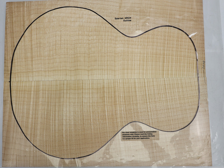 Maple Flame Archtop Guitar set, 0.73" thick (Great Figure) - Stock# 6-3898